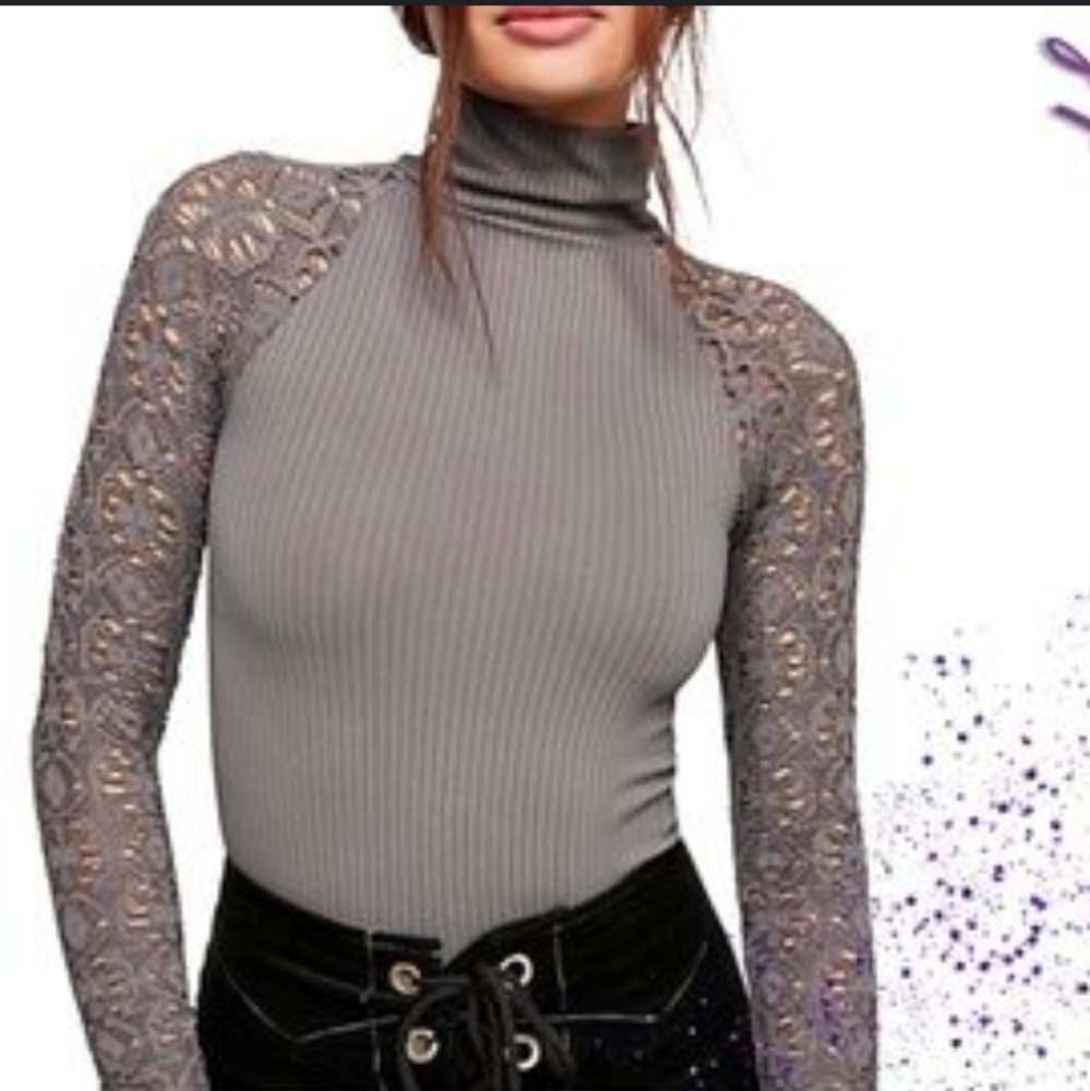 Intimately Free People ribbed green bodysuit style top! Size M/L